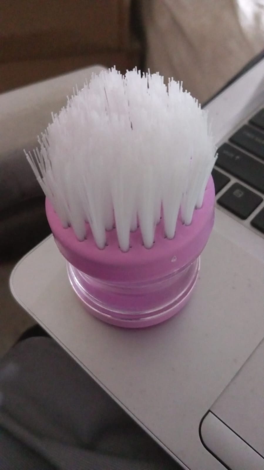 Multicolour plastic wash basin brush cleaner with soap dispenser. Multicolour plastic wash basin brush cleaner with soap dispenser.